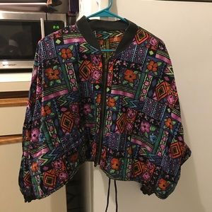 Multicolored reversible scrunch jacket